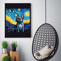 Thumbnail for Drawings French Bulldog 03 Van Goh Style Vintage Framed Canvas Prints Wall Art Hanging Home Decor