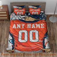 Thumbnail for Custom Quilt Sets Denver Jersey Personalized Football Premium Quilt Bedding for Boys Girls Men Women