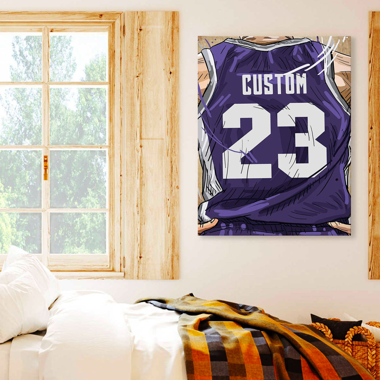 Sacramento Kings Jersey Custom Canvas Print Wall Art for Boy Girl Men Women Basketball Personalized Canvas Art