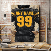 Thumbnail for Pittsburgh Steelers Jersey Custom Canvas Print Wall Art for Boy Girl Men Women American Football Personalized Canvas Art