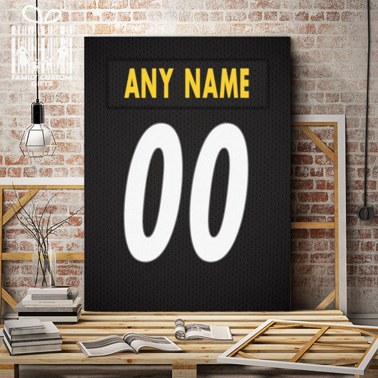 Pittsburgh Jersey Custom Canvas Print Wall Art for Boy Girl Men Women American Football Personalized Canvas Art