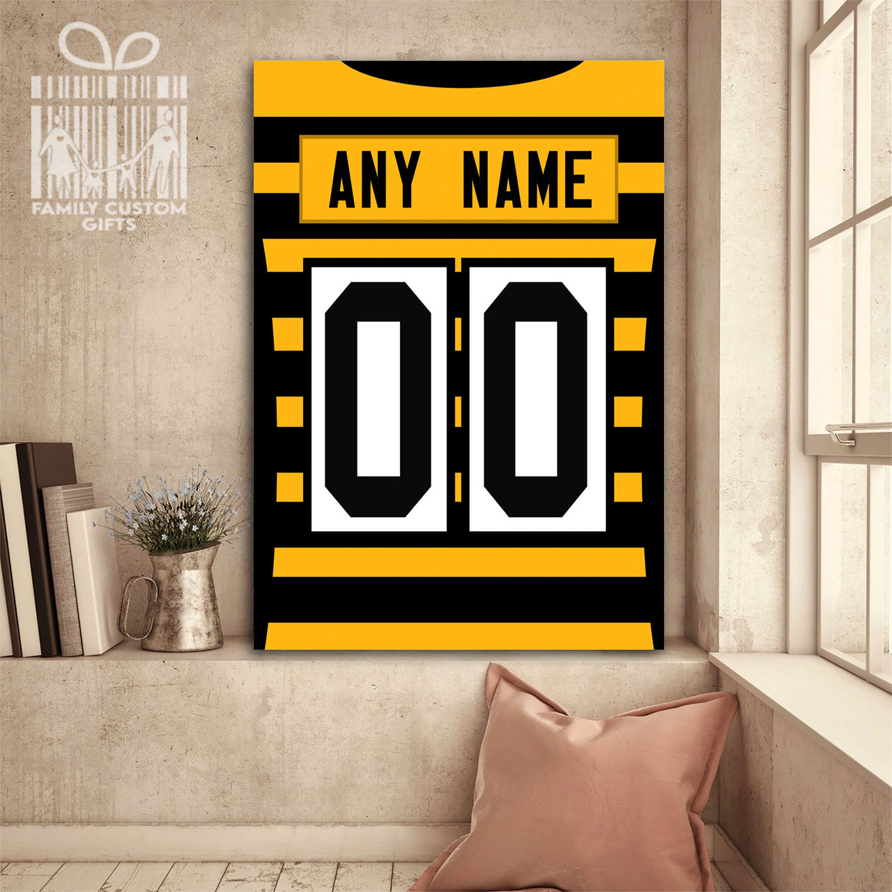 Pittsburgh Jersey Custom Canvas Print Wall Art for Boy Girl Men Women American Football Personalized Canvas Art