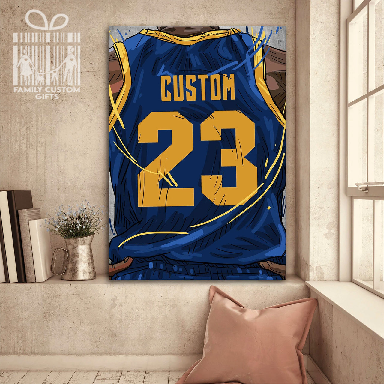 San Francisco Dons Jersey Custom Canvas Print Wall Art for Boy Girl Men Women Basketball Personalized Canvas Art