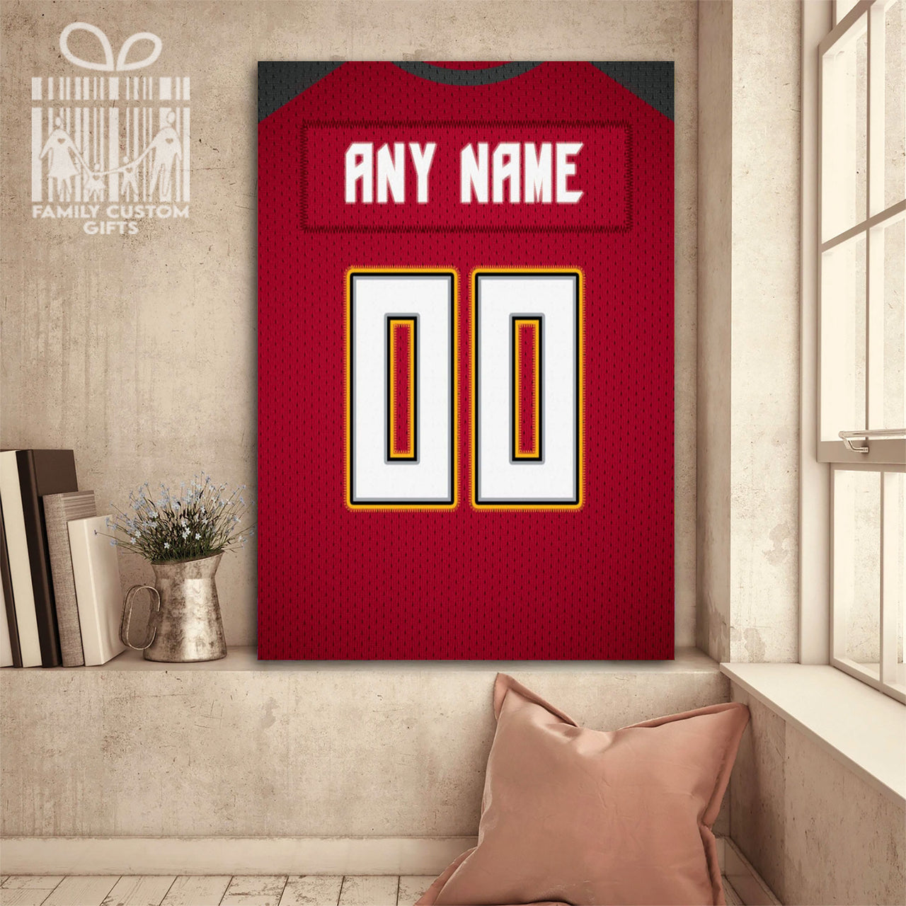 Products Tampa Bay Jersey Custom Canvas Print Wall Art for Boy Girl Men Women Football Personalized Canvas Art