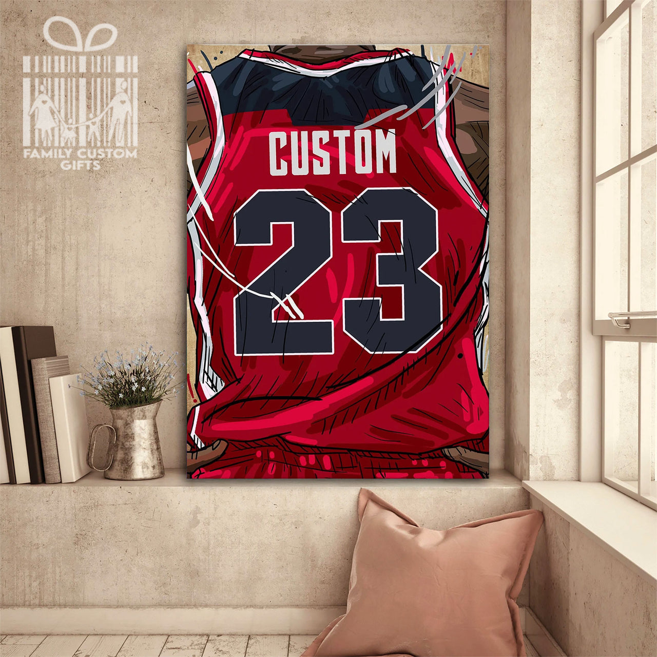 Washington Huskies Jersey Custom Canvas Print Wall Art for Boy Girl Men Women Basketball Personalized Canvas Art