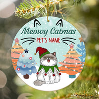 Thumbnail for Meowy Catmas Personalized Custom Cat Ornament, Custom Cat Breeds, Christmas Premium Ceramic Ornaments Sets