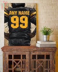Thumbnail for Pittsburgh Steelers Jersey Custom Canvas Print Wall Art for Boy Girl Men Women American Football Personalized Canvas Art