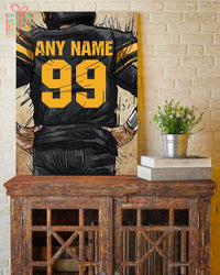 Thumbnail for Pittsburgh Steelers Jersey Custom Canvas Print Wall Art for Boy Girl Men Women American Football Personalized Canvas Art
