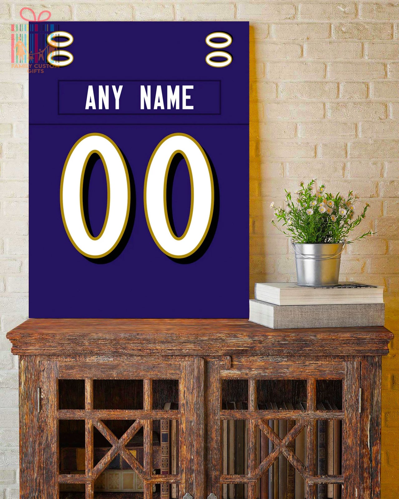 Baltimore Jersey Custom Canvas Print Wall Art for Boy Girl Men Women American Football Personalized Canvas Art