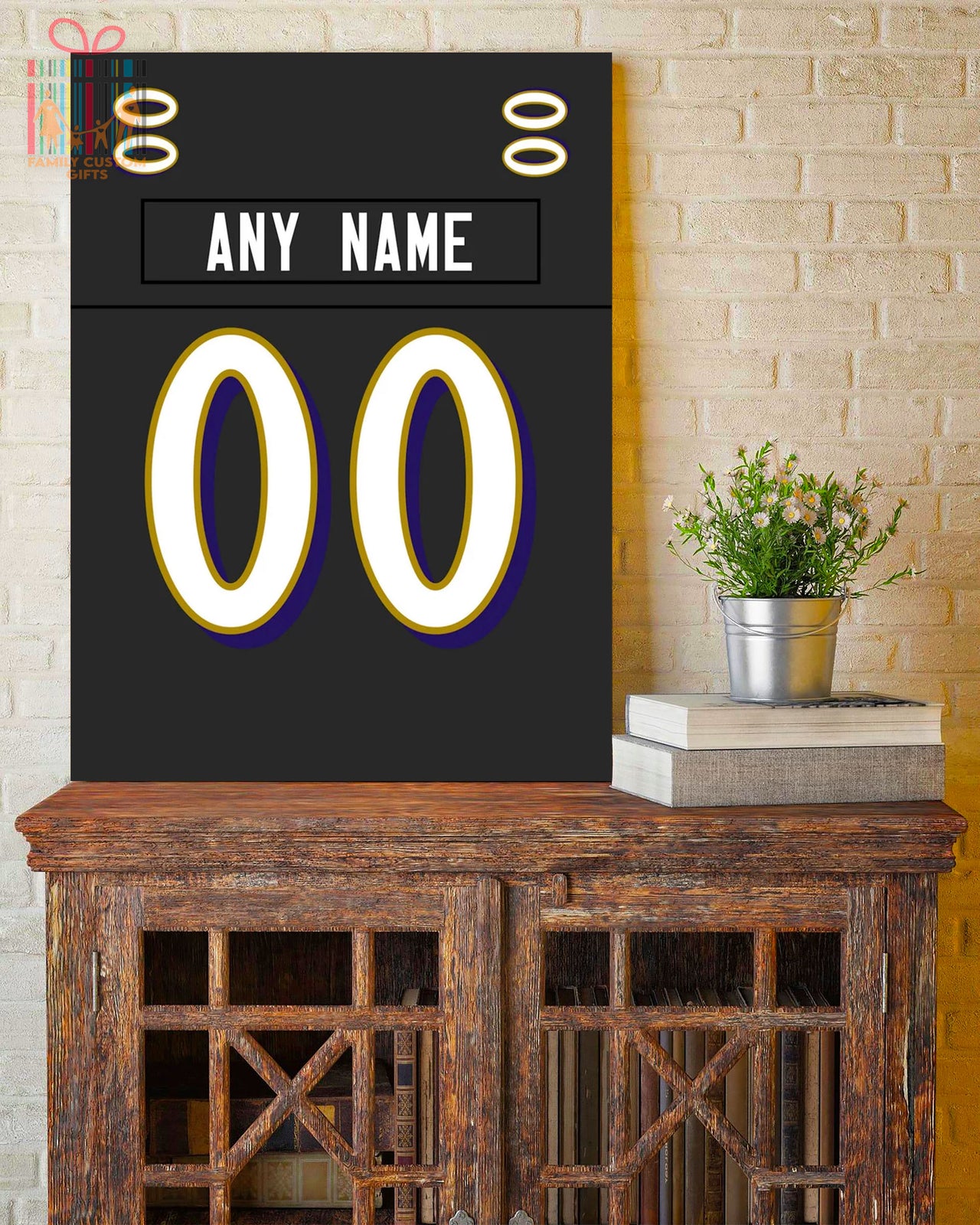 Baltimore Jersey Custom Canvas Print Wall Art for Boy Girl Men Women American Football Personalized Canvas Art
