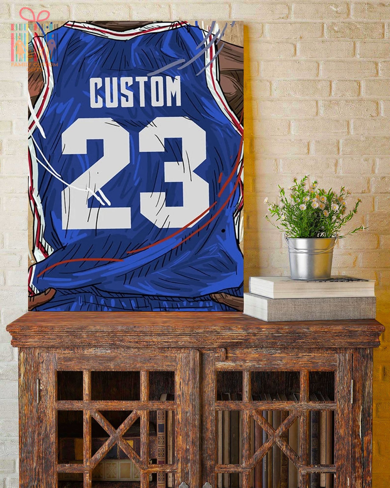Philadelphia 76ers Jersey Custom Canvas Print Wall Art for Boy Girl Men Women Basketball Personalized Canvas Art