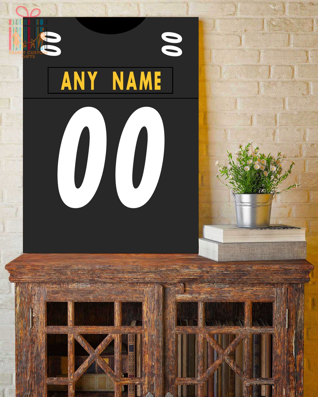 Pittsburgh Jersey Custom Canvas Print Wall Art for Boy Girl Men Women American Football Personalized Canvas Art