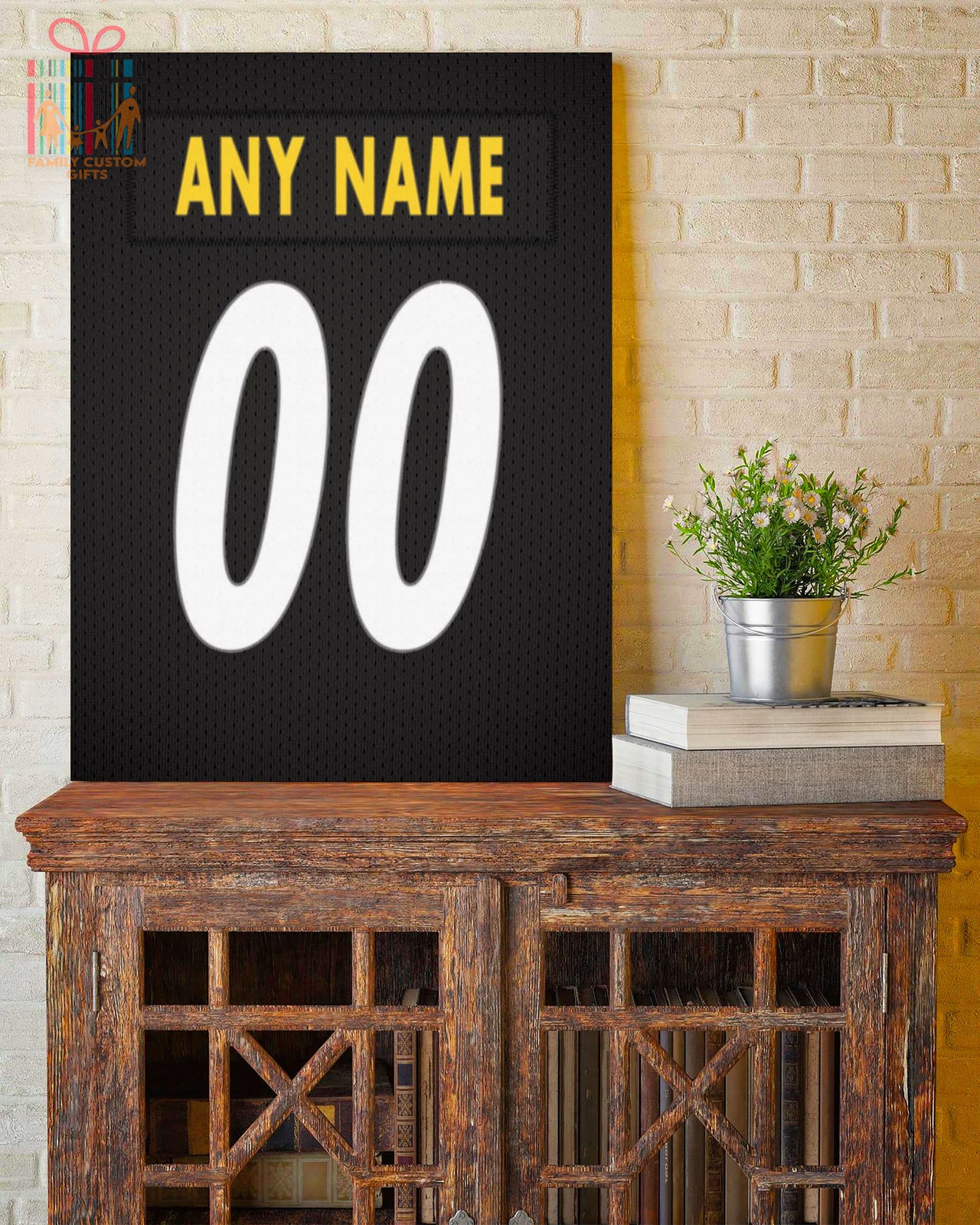 Pittsburgh Jersey Custom Canvas Print Wall Art for Boy Girl Men Women American Football Personalized Canvas Art
