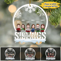 Thumbnail for Siblings Forever Personalized Custom Name Shaped Transparent Ornaments - Christmas Gift For Family, Dad, Mom, Sisters, Brothers