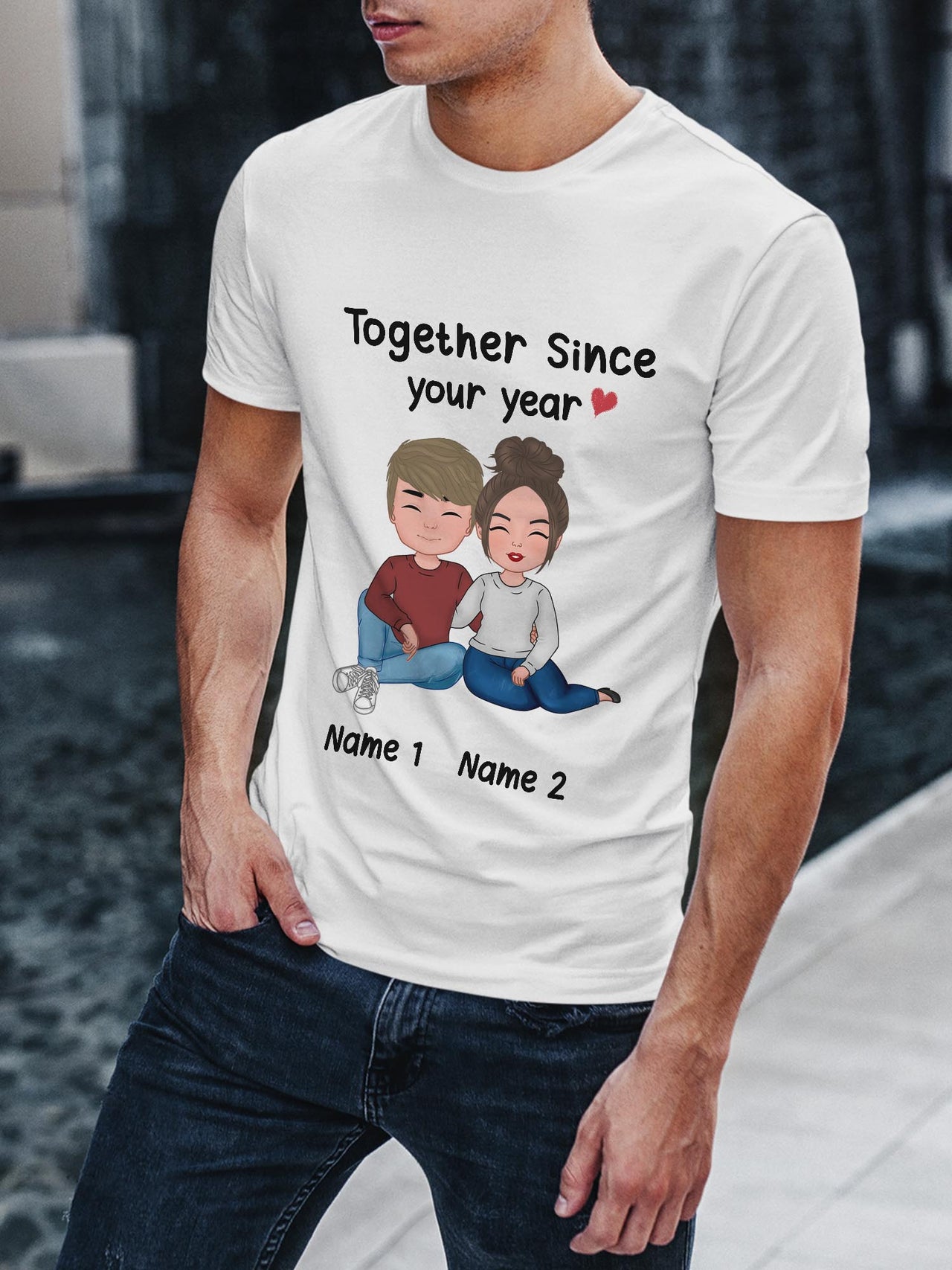 Together Since Personalized Shirts for Men Woman Custom Name Gift For Couple Valentine day