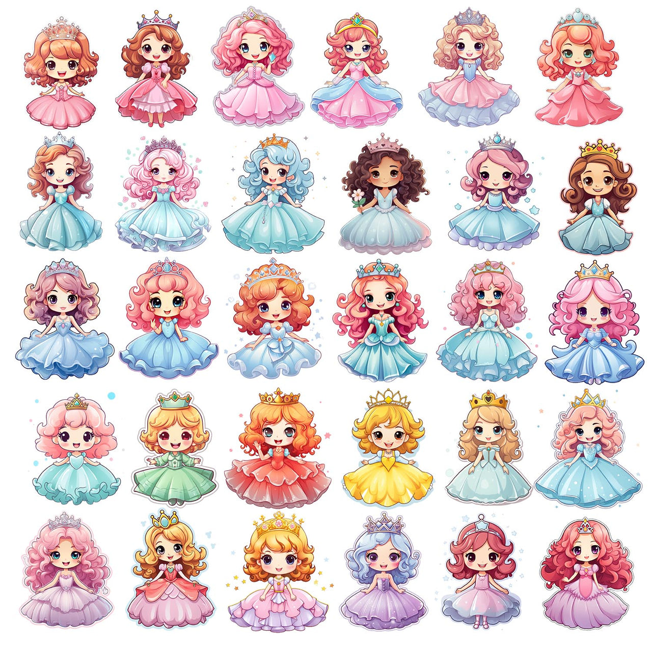 Little Princess Clipart, Watercolor Princess Clipart,Little Princess Ornaments, Baby Princess, Castle Sublimation Design, Princess Birthday, Fairytale Princes 004