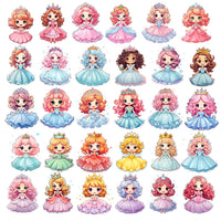 Thumbnail for Little Princess Clipart, Watercolor Princess Clipart,Little Princess Ornaments, Baby Princess, Castle Sublimation Design, Princess Birthday, Fairytale Princes 004