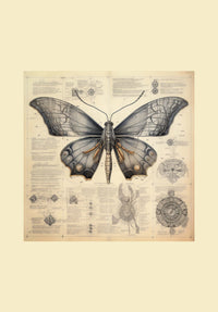 Thumbnail for Drawings Butterfly Da Vinci Style Vintage Framed Canvas Prints Wall Art Hanging Home Decor