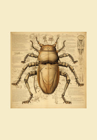 Thumbnail for Drawings Beetle 02 Da Vinci Style Vintage Framed Canvas Prints Wall Art Hanging Home Decor