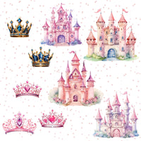 Thumbnail for Little Princess Clipart, Watercolor Princess Clipart, Little Princess Ornaments, Baby Princess, Castle Sublimation Design, Princess Birthday, Fairytale Princes 014