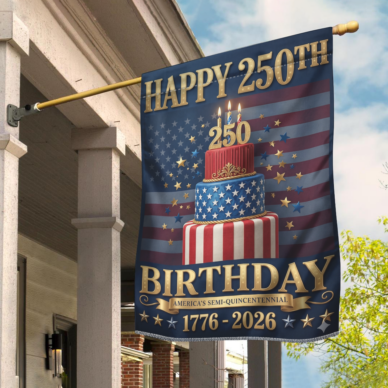 USA 250th Anniversary Garden Flag (1776–2026) – Patriotic Outdoor Decorative Flag 01