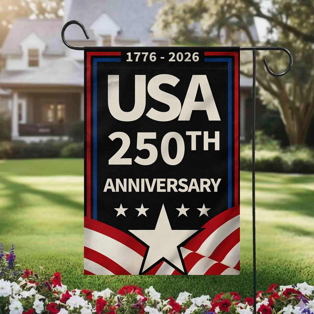 USA 250th Anniversary Garden Flag (1776–2026) – Patriotic Outdoor Decorative Flag 02