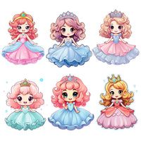 Thumbnail for Little Princess Clipart, Watercolor Princess Clipart,Little Princess Ornaments, Baby Princess, Castle Sublimation Design, Princess Birthday, Fairytale Princes 004