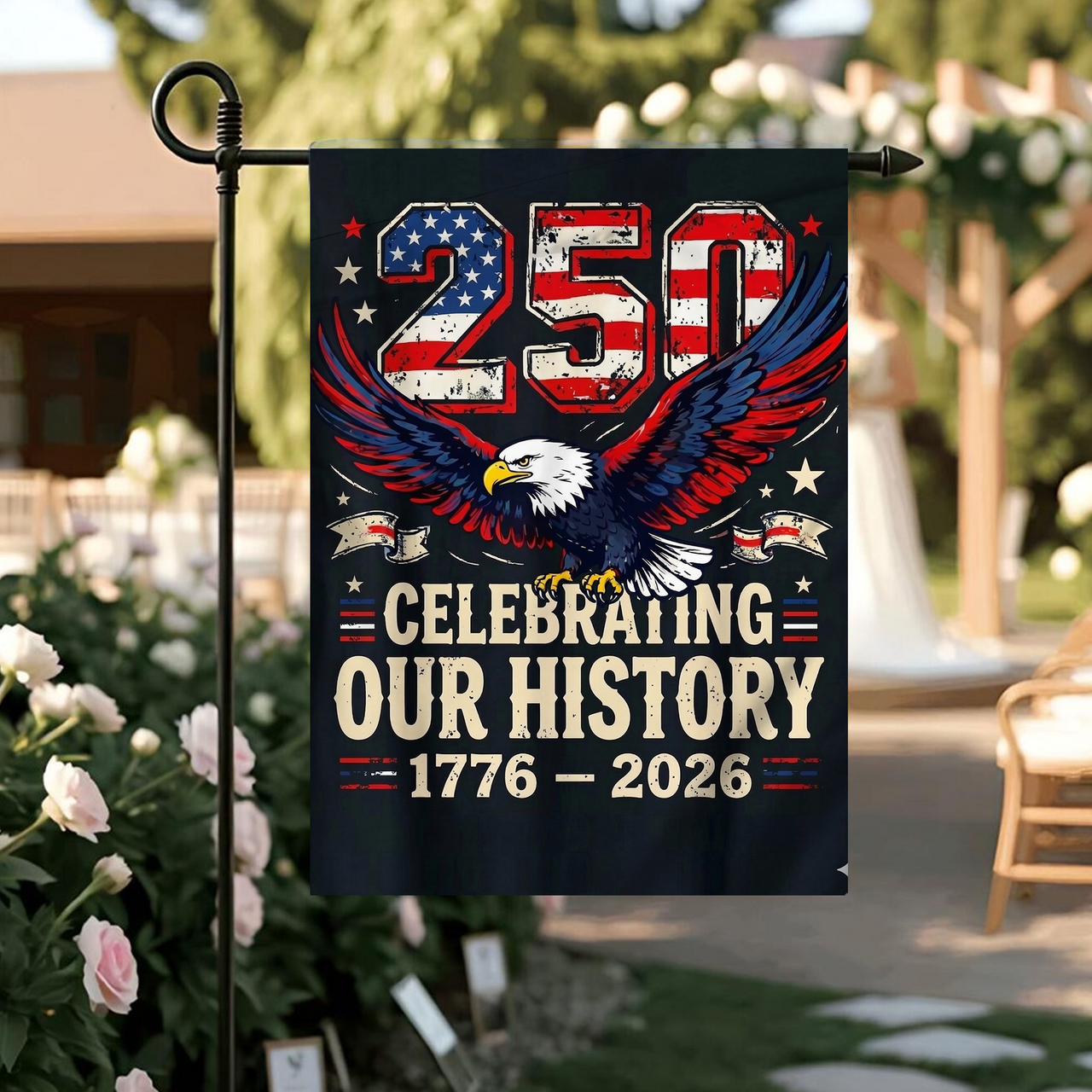 USA 250th Anniversary Garden Flag (1776–2026) – Patriotic Outdoor Decorative Flag 03