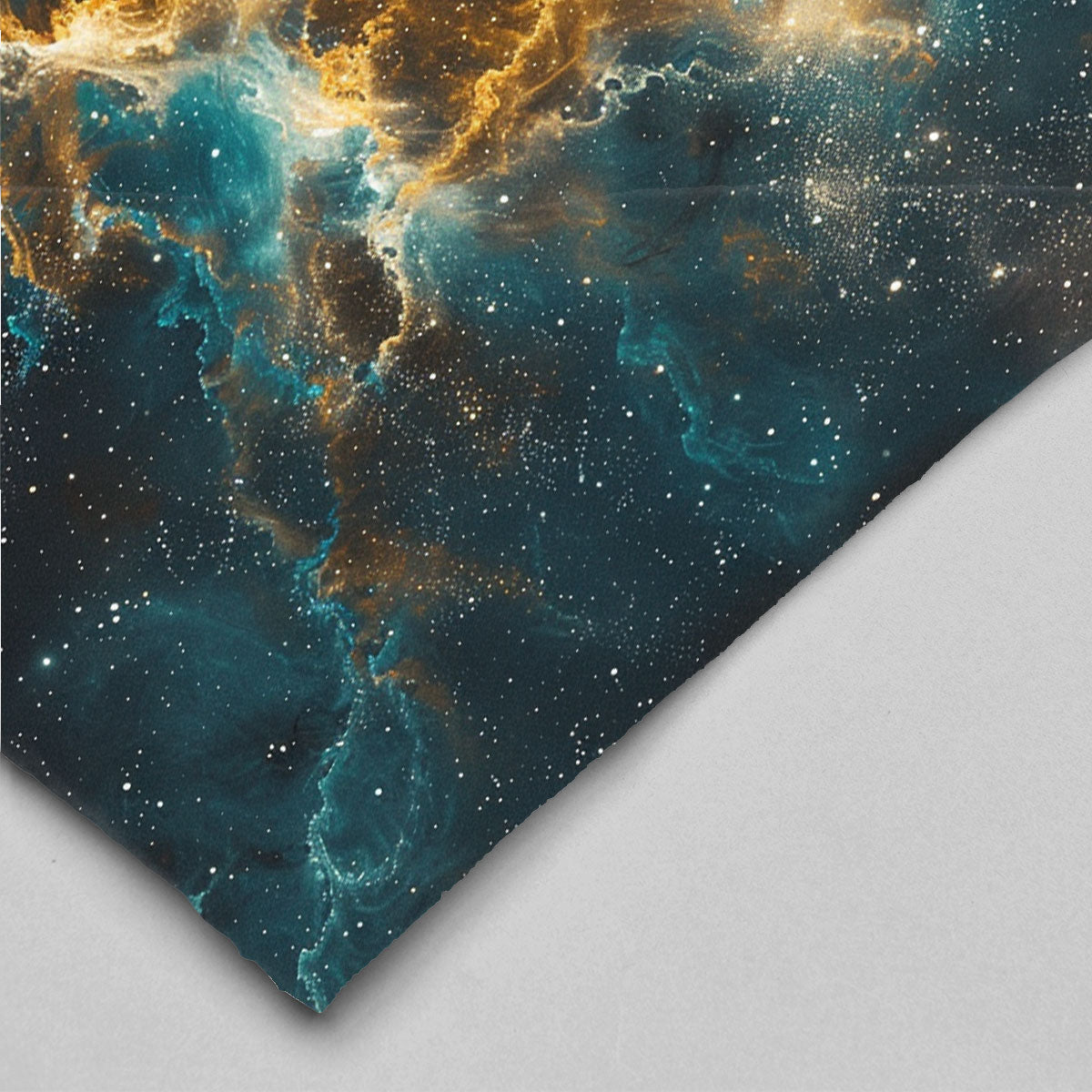 Space Blanket - Galaxy fleece blanket, Heart Nebula Centre Blanket, Galaxy Blanket, cosy room decor, blue and gold throw, lightweight fleece, clouds in outer space 003