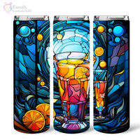 Thumbnail for Watercolor Gin Cocktail In Stained Glass 20oz Skinny Tumbler, Gin Mix, Gin Lover Gifts, Alcohol Drink, Alcohol Tumbler, Vibrant Tumbler, Trending Tumbler