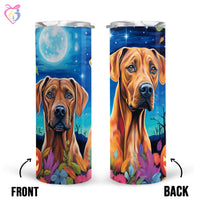 Thumbnail for Rhodesian Ridgebacks Halloween With Pumpkin 20oz Skinny Tumbler, Holiday Skinny Tumbler, For Dog Lovers, Vibrant Tumbler, Trending Tumbler