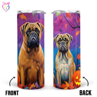 Thumbnail for Bullmastiffs Halloween With Pumpkin 20oz Skinny Tumbler, Holiday Skinny Tumbler, For Dog Lovers, Vibrant Tumbler, Trending Tumbler