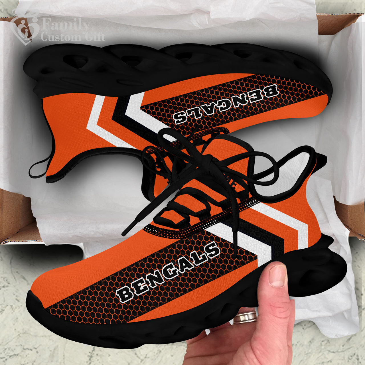 Cincinnati Football Bengals Personalized Max Soul Sneakers Running Sport Shoes for Men Women