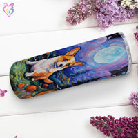 Thumbnail for Cardigan Welsh Corgis Halloween With Pumpkin 20oz Skinny Tumbler, Holiday Skinny Tumbler, For Dog Lovers, Vibrant Tumbler, Trending Tumbler