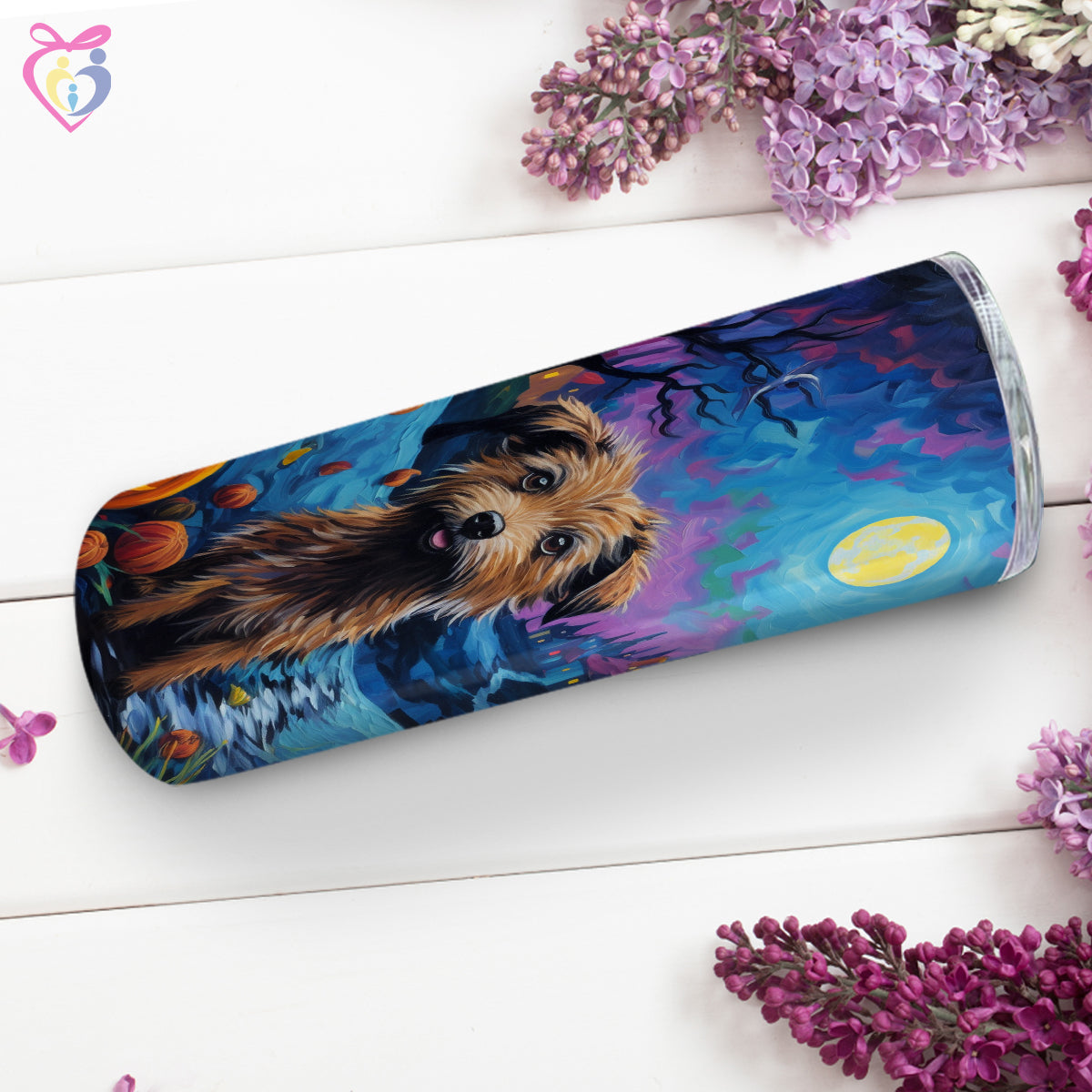 Chinese Cresteds Halloween With Pumpkin 20oz Skinny Tumbler, Holiday Skinny Tumbler, For Dog Lovers, Vibrant Tumbler, Trending Tumbler