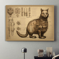Thumbnail for Drawings Cat 04 Da Vinci Style Vintage Framed Canvas Prints Wall Art Hanging Home Decor