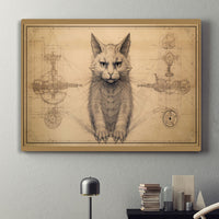 Thumbnail for Drawings Cat Da Vinci Style Vintage Framed Canvas Prints Wall Art Hanging Home Decor