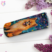 Thumbnail for Pomeranians Halloween With Pumpkin 20oz Skinny Tumbler, Holiday Skinny Tumbler, For Dog Lovers, Vibrant Tumbler, Trending Tumbler