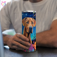 Thumbnail for Rhodesian Ridgebacks Halloween With Pumpkin 20oz Skinny Tumbler, Holiday Skinny Tumbler, For Dog Lovers, Vibrant Tumbler, Trending Tumbler