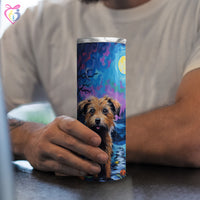 Thumbnail for Chinese Cresteds Halloween With Pumpkin 20oz Skinny Tumbler, Holiday Skinny Tumbler, For Dog Lovers, Vibrant Tumbler, Trending Tumbler