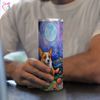 Thumbnail for Cardigan Welsh Corgis Halloween With Pumpkin 20oz Skinny Tumbler, Holiday Skinny Tumbler, For Dog Lovers, Vibrant Tumbler, Trending Tumbler