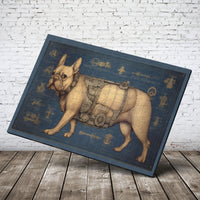 Thumbnail for Drawings French Bulldog 05 Da Vinci Style Vintage Framed Canvas Prints Wall Art Hanging Home Decor