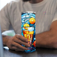 Thumbnail for Watercolor Gin Cocktail In Stained Glass 20oz Skinny Tumbler, Gin Mix, Gin Lover Gifts, Alcohol Drink, Alcohol Tumbler, Vibrant Tumbler, Trending Tumbler