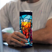 Thumbnail for Summer Vodka In Stained Glass 20oz Skinny Tumbler, Vodka Lover Gifts, Alcohol Drink, Alcohol Tumbler, Vibrant Tumbler, Trending Tumbler