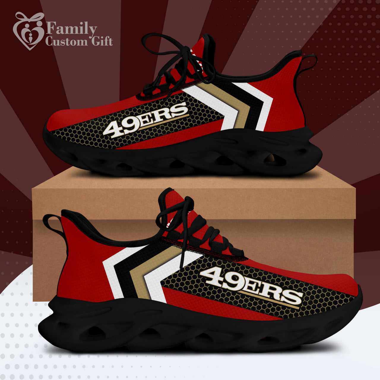 San Francisco Football 49ers Personalized Max Soul Sneakers Running Sport Shoes for Men Women