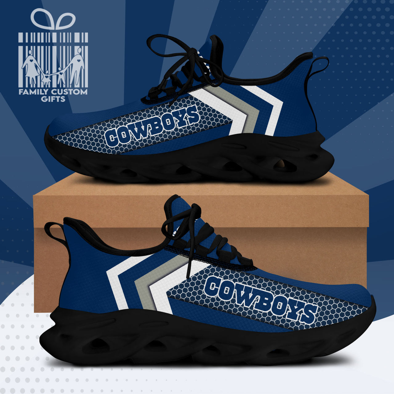 Dallas Football Cowboys Personalized Max Soul Sneakers Running Sport Shoes for Men Women