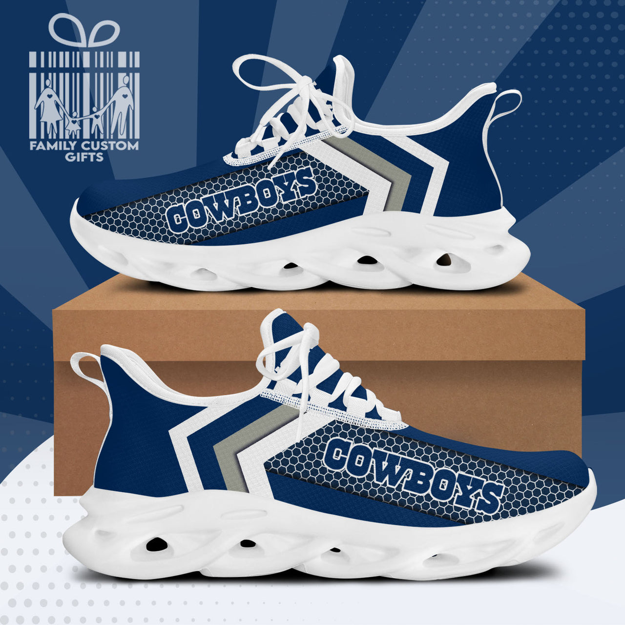 Dallas Football Cowboys Personalized Max Soul Sneakers Running Sport Shoes for Men Women
