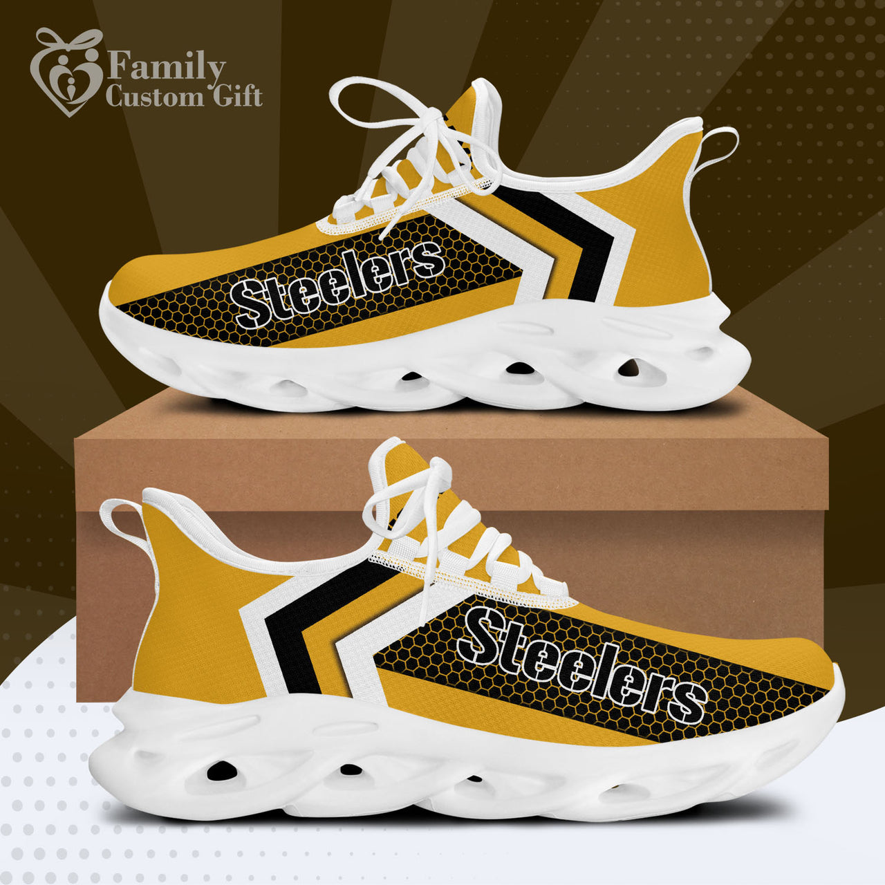 Pittsburgh Football Steelers Personalized Max Soul Sneakers Running Sport Shoes for Men Women