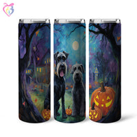 Thumbnail for Schnauzers Halloween With Pumpkin 20oz Skinny Tumbler, Holiday Skinny Tumbler, For Dog Lovers, Vibrant Tumbler, Trending Tumbler