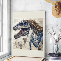 Thumbnail for Drawings Dinosaurus Da Vinci Style Vintage Framed Canvas Prints Wall Art Hanging Home Decor